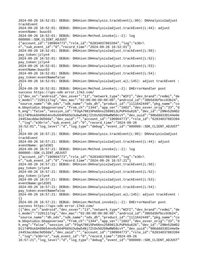 Debug Log Analysis for DHUnion SDK | PDF | Software | Computing