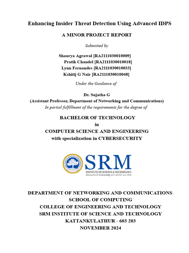 Advanced IDPS for Insider Threat Detection | PDF | Computer Security ...