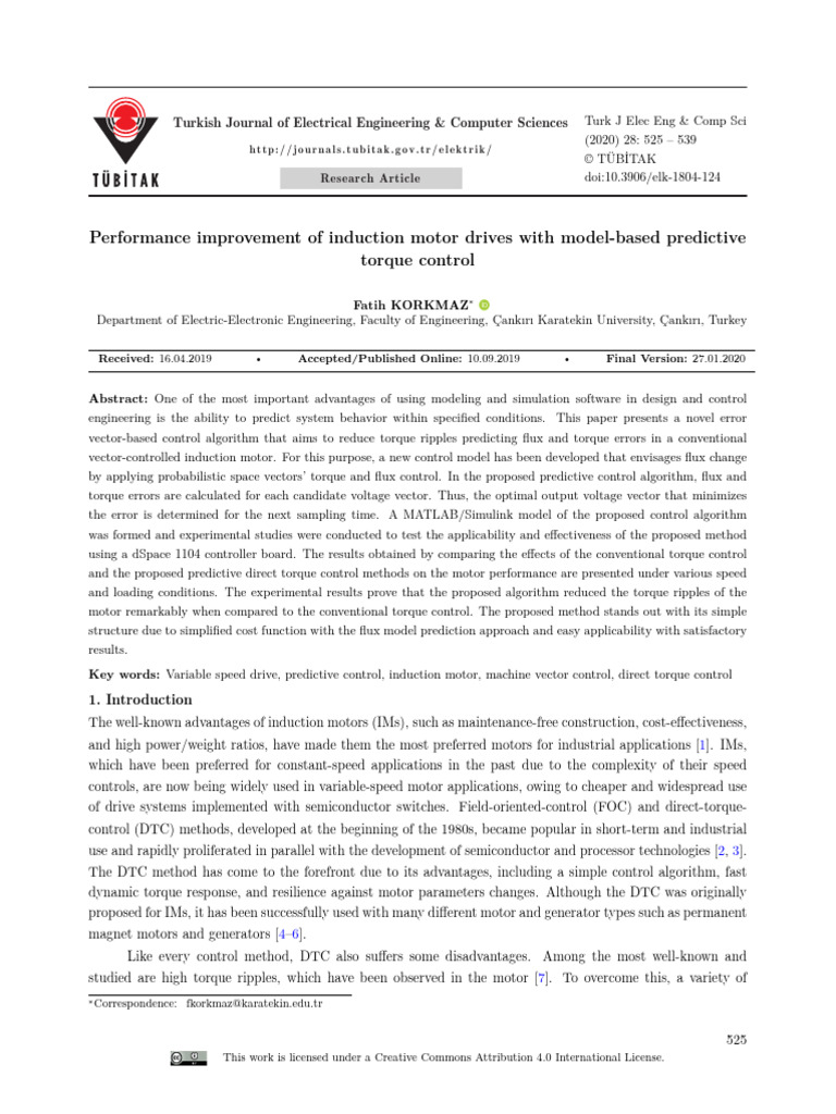 Induction Motor Torque Control Optimization | PDF | Electric Motor ...