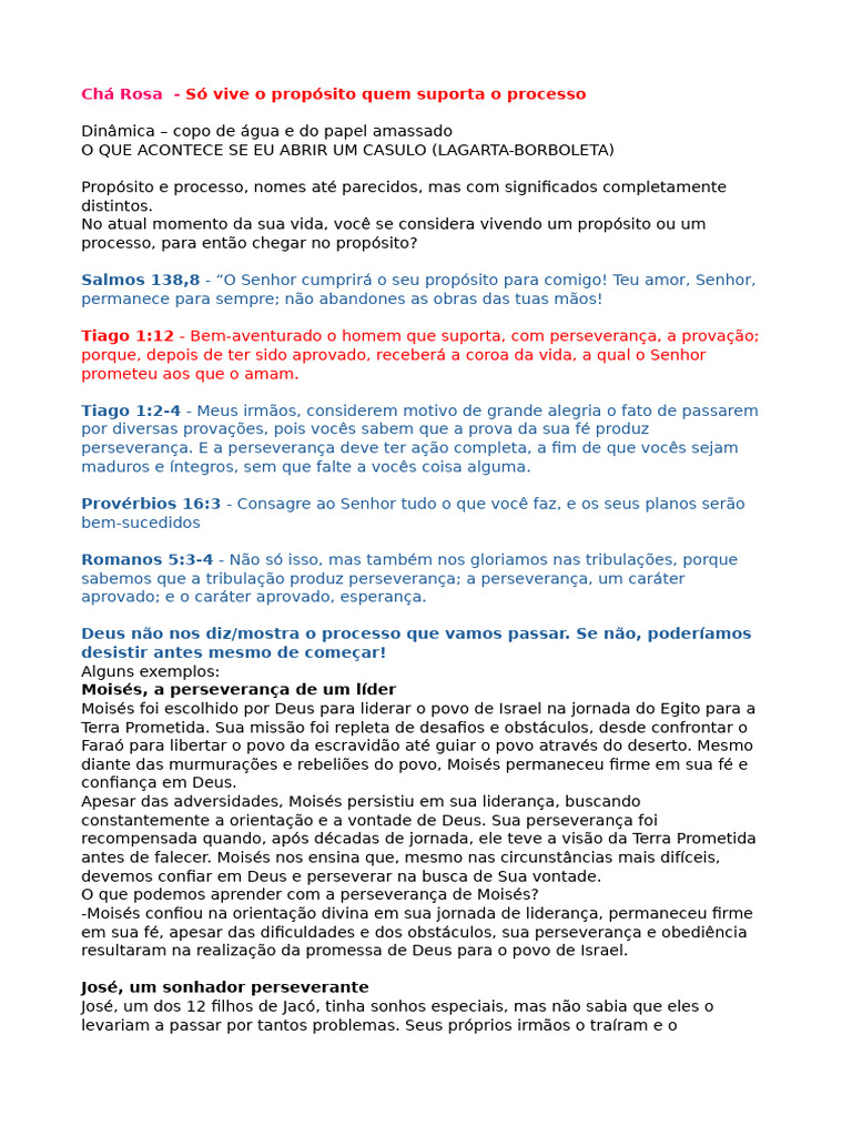 Só Vive o Proposito Quem Suporta o Processo | PDF | Jeremias | Deus