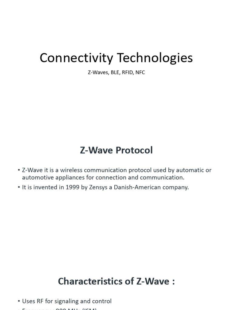 Overview of Connectivity Technologies | PDF | Radio Frequency ...