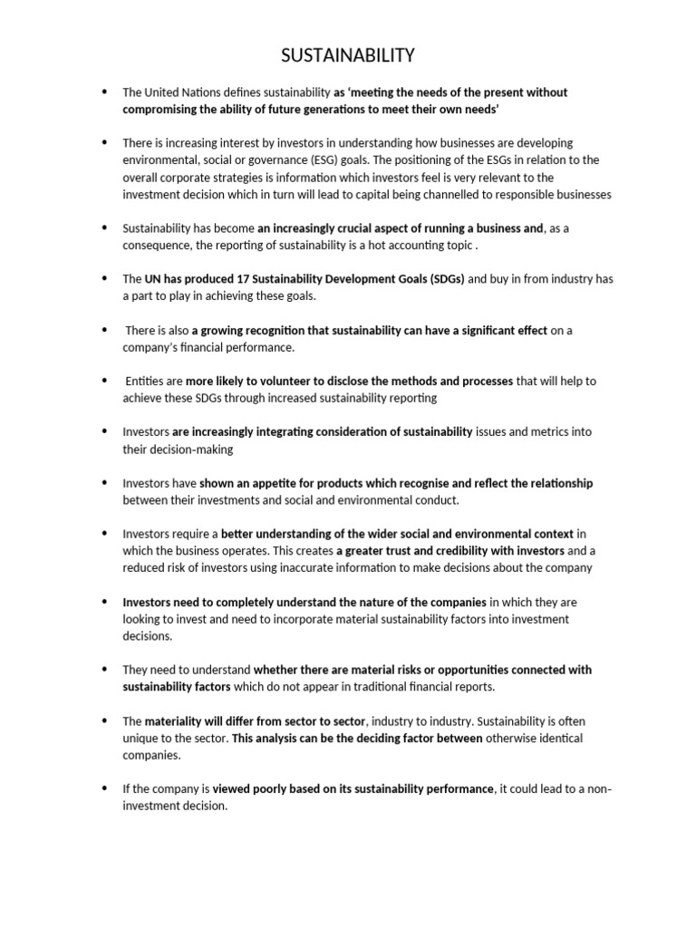 Understanding Sustainability in Business | PDF | Sustainability | Investing
