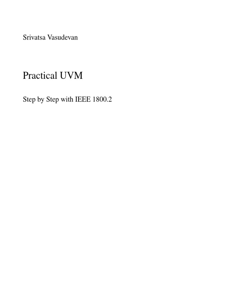 UVM Guide by Srivatsa Vasudevan | PDF | Computer Engineering | Software