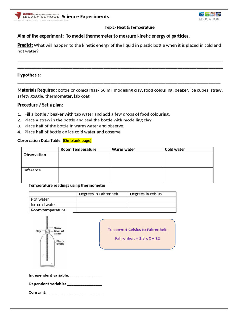 Experiment 5 Model Thermometer | PDF