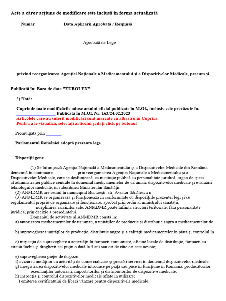 L 134 - 2019 - ANMDMR Vers Actualizata La 27.02.2023 | PDF