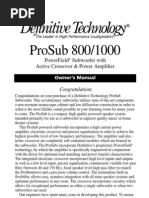 Download ProSub800 1000 Manual by HuntHunter SN80499066 doc pdf