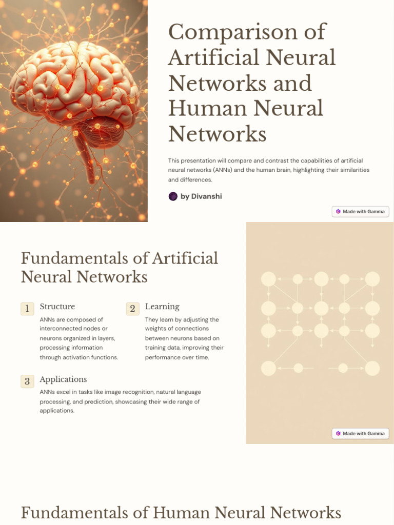 Comparison of Artificial Neural Networks and Human Neural Networks ...