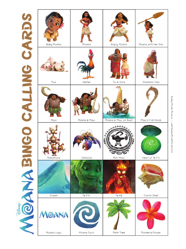 Moana Bingo Set | PDF