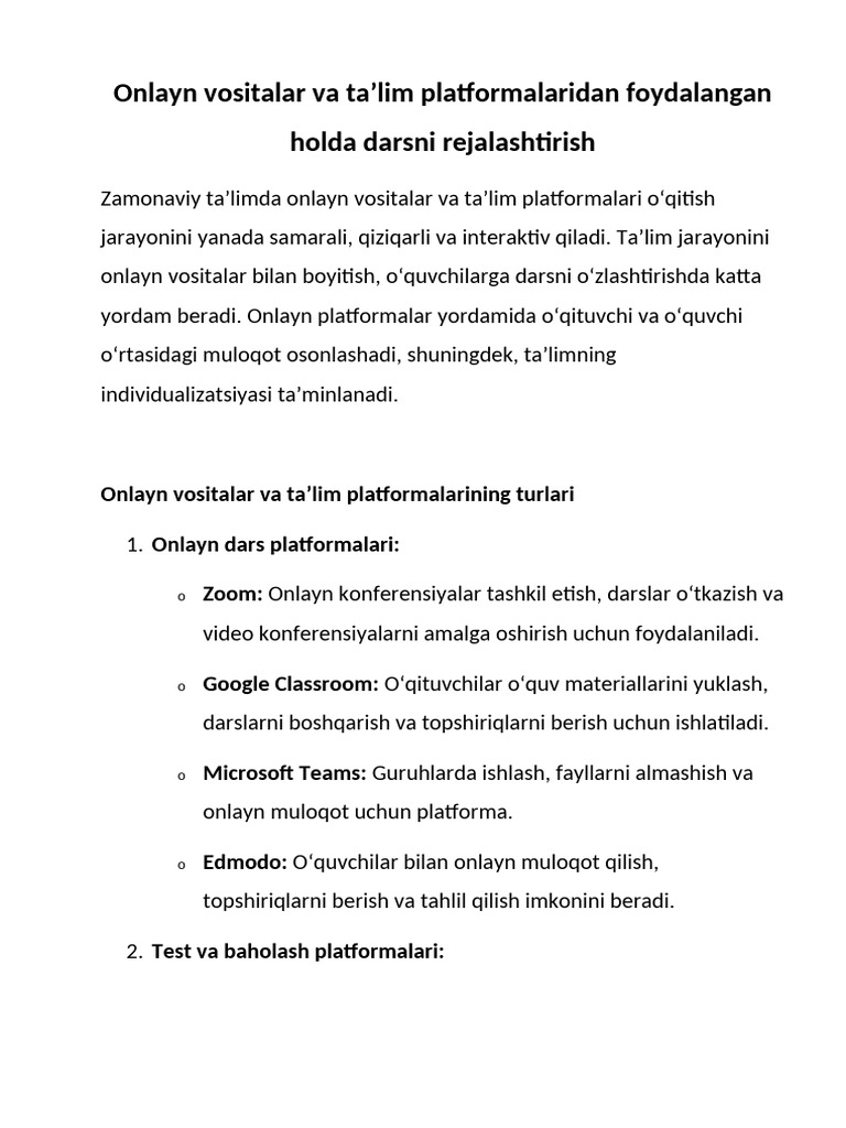 Onlayn vositalar pdf