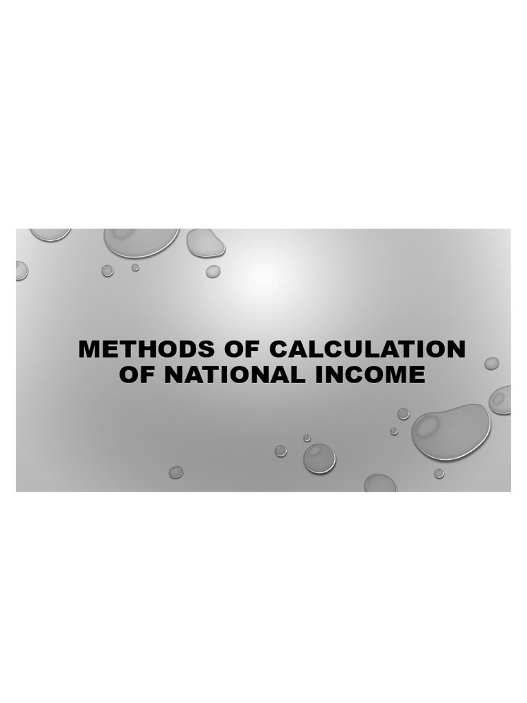 National Income Calculation Methods | PDF