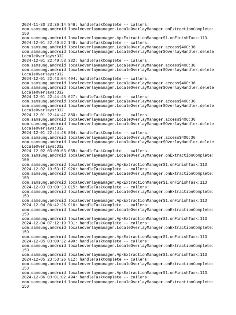 Samsung Locale Overlay Manager Logs | PDF
