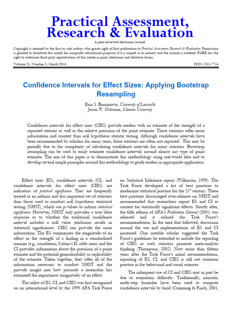 Bootstrap Confidence Intervals Explained | PDF | Bootstrapping ...
