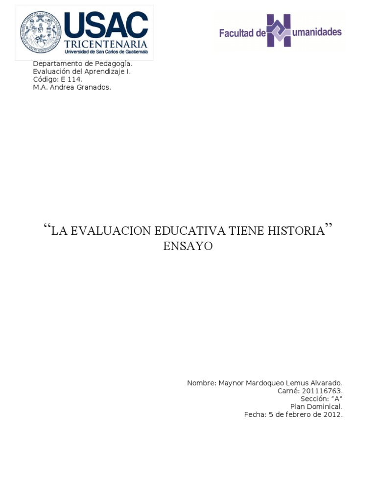 Historia de la Evaluación Educativa | PDF | Evaluación | Plan de estudios