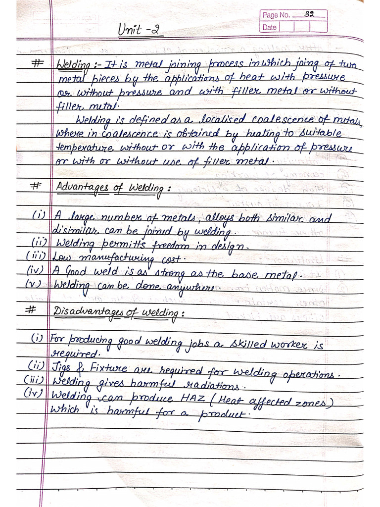 Unit 2 (Welding Process) | PDF