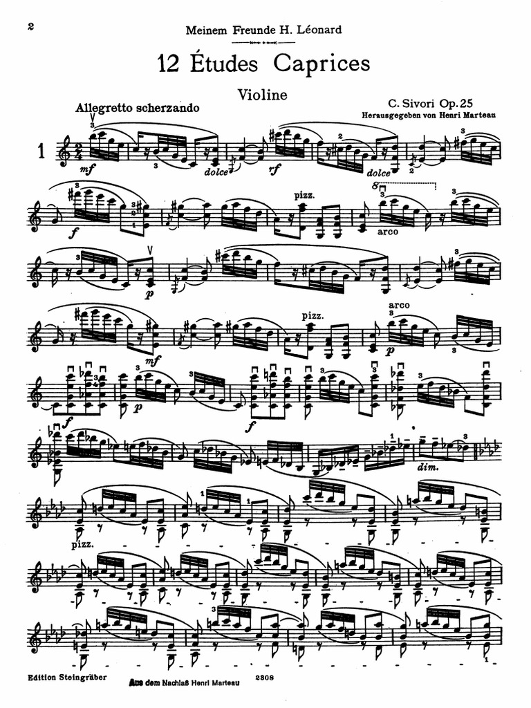12 Caprices For Violin, Op.25 (Sivori, Camillo) | PDF