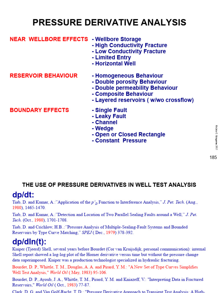 Pressure Derivative Analysis Techniques | PDF