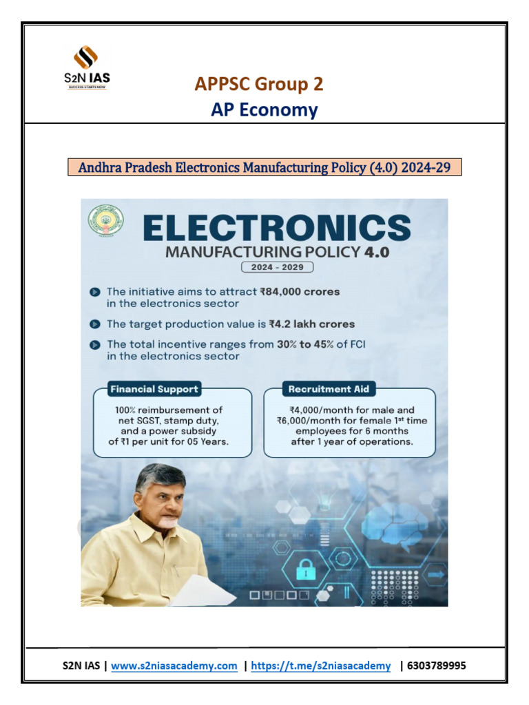 4 Andhra Pradesh Electronics Manufacturing Policy 4 46120371 2024 | PDF ...