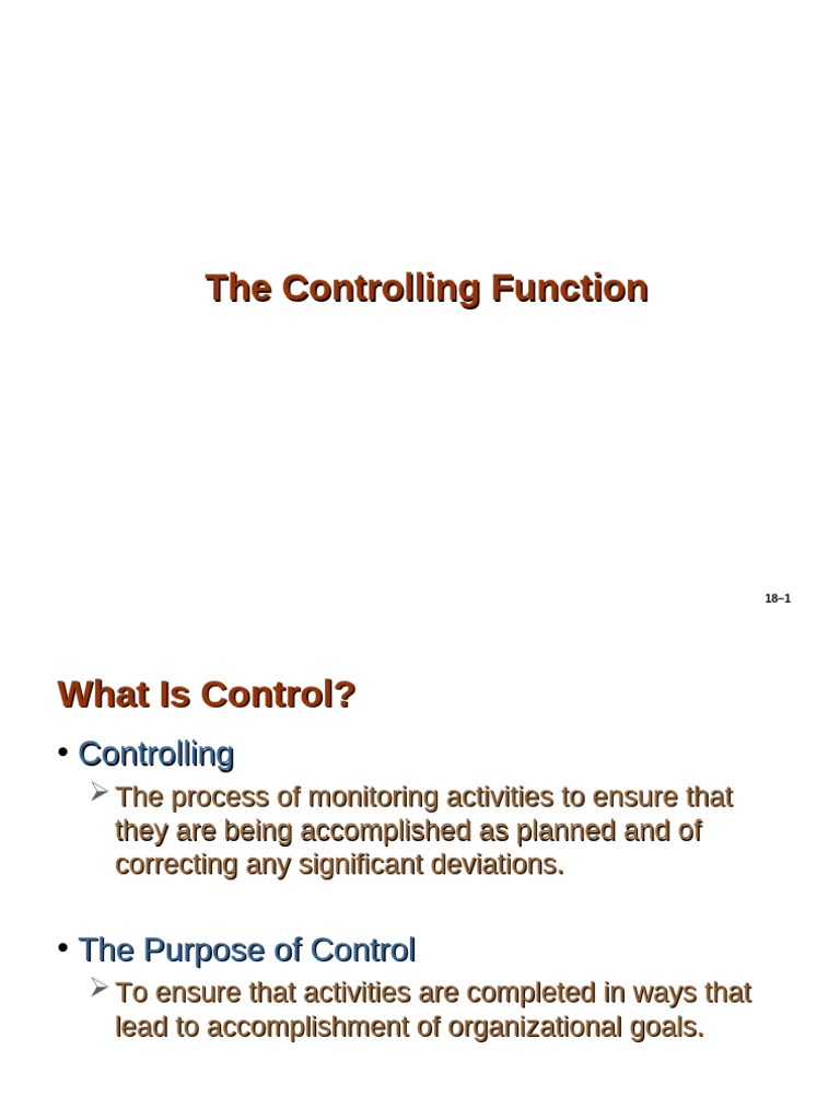 Lecture 14 Foundationsof Control | PDF | Economies | Business Economics