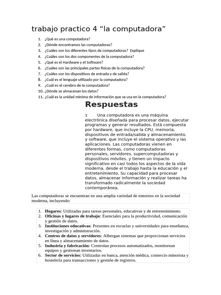 Guía Completa sobre Computadoras | PDF | Hardware de la computadora ...