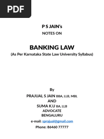 P S JAIN'S BANKING LAW - KSLU