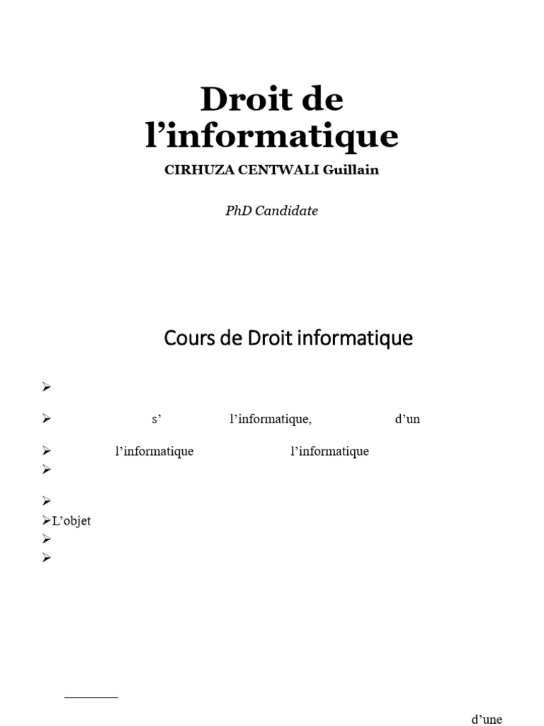 Présentation1 Droit Informatique (Autosaved) | PDF | Liberté d ...