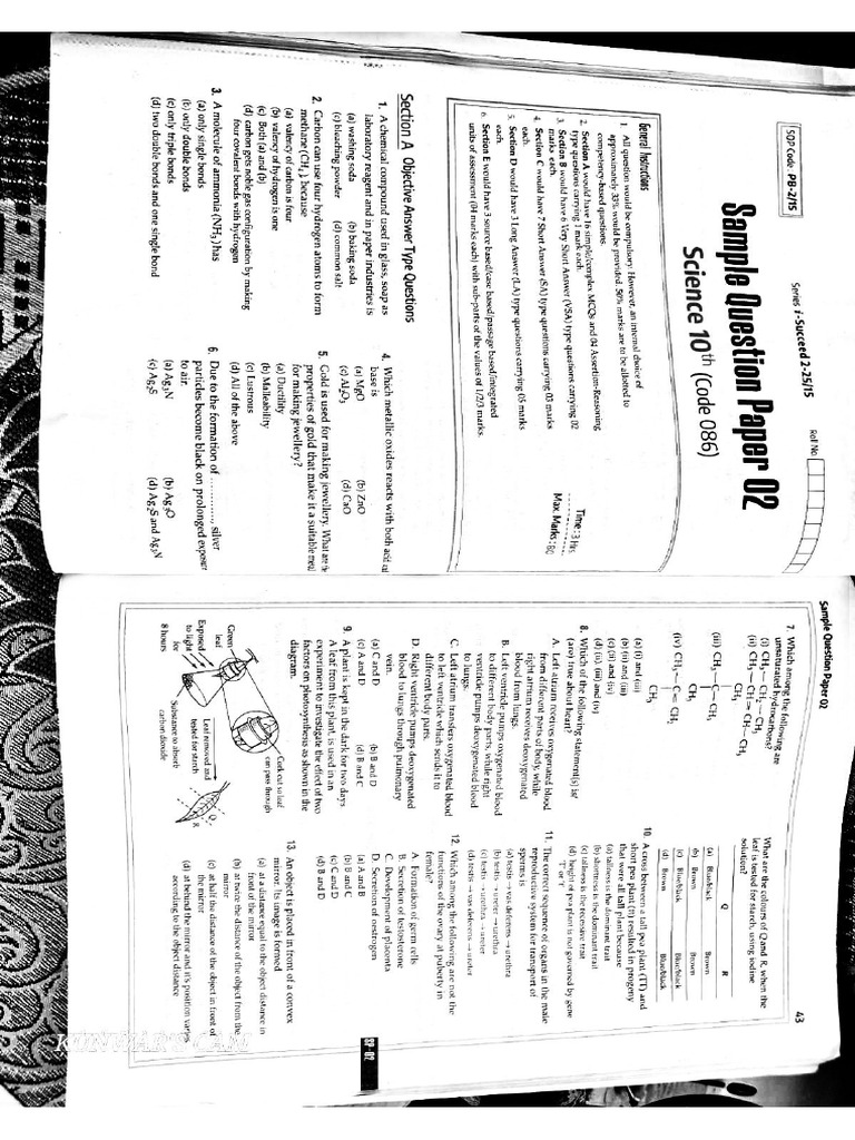 Science Sample Paper 2 | PDF