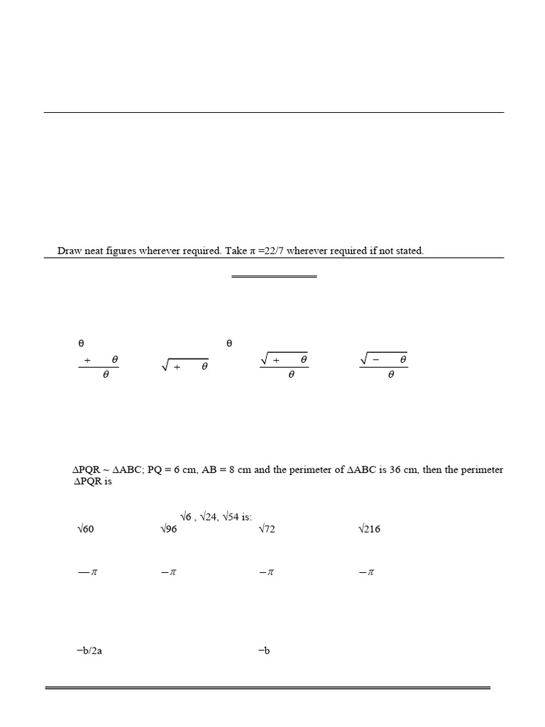 Class 10 Maths Sample Paper 2025 | PDF | Euclidean Geometry | Mathematics