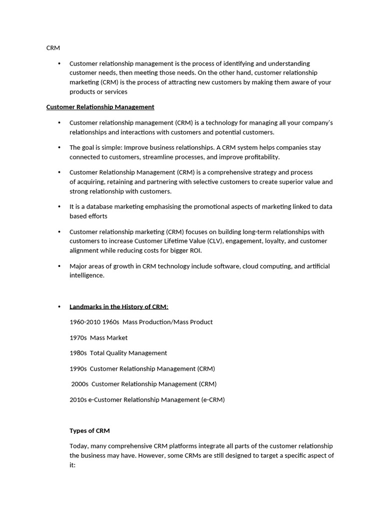 Marketing - CRM | PDF | Customer Relationship Management | Marketing