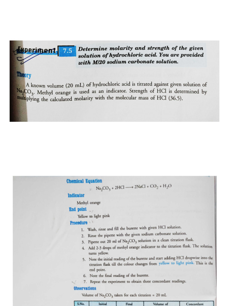 Experiment 7 5 Volumetric Analysis Pdf