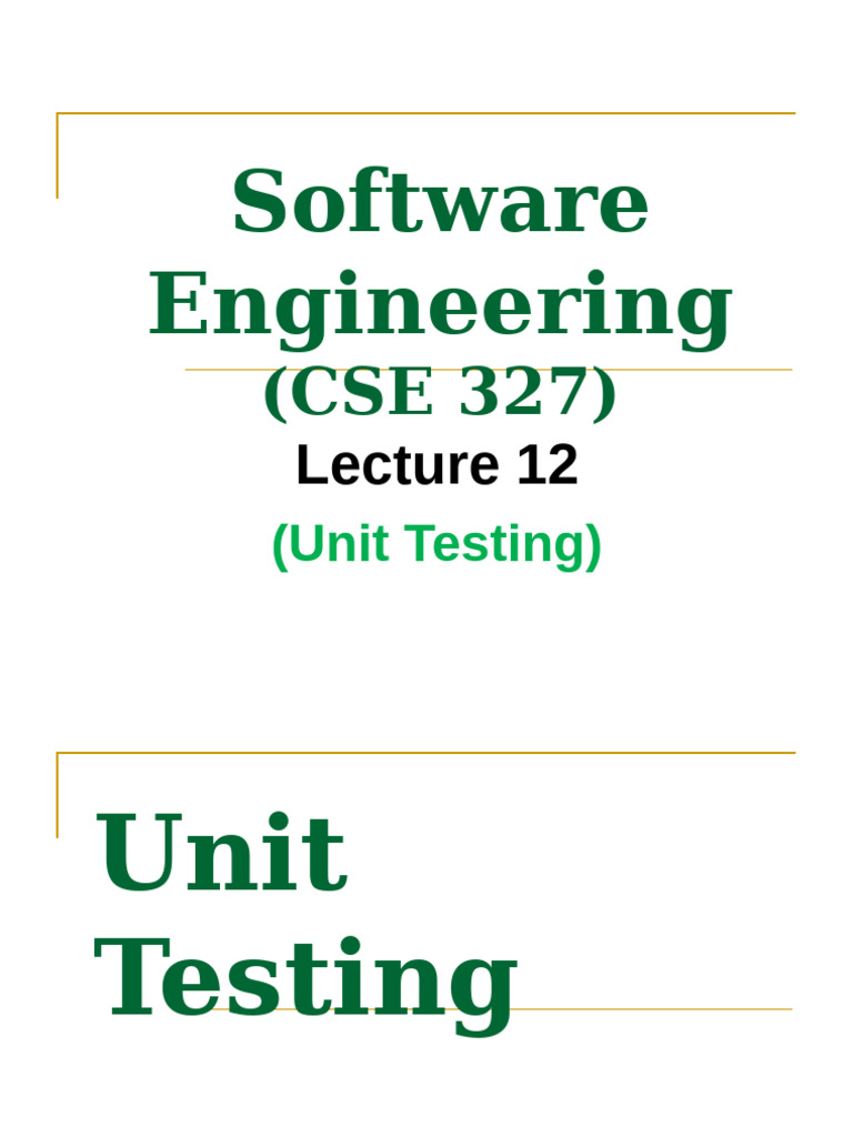 Unit Testing Techniques in Software Engineering | PDF | Software ...