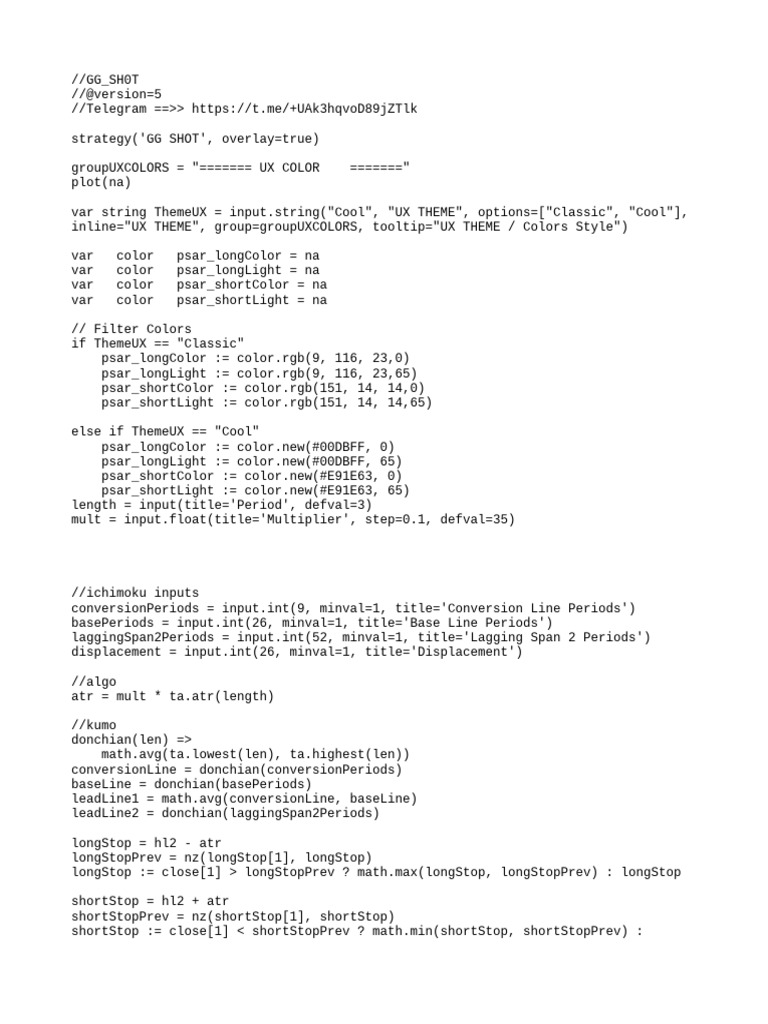 GG SHOT Trading Strategy Script | PDF | Standard Deviation | Data Analysis