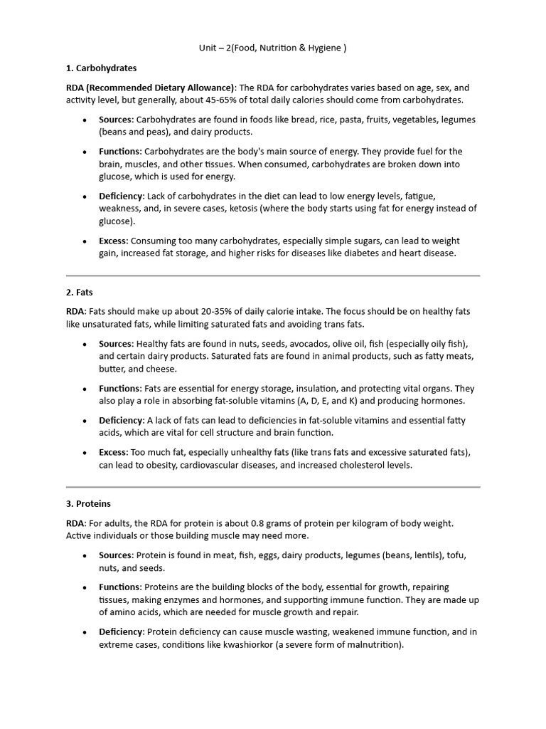 Six Classes of Food and Their Functions | PDF | Fat | Diet & Nutrition