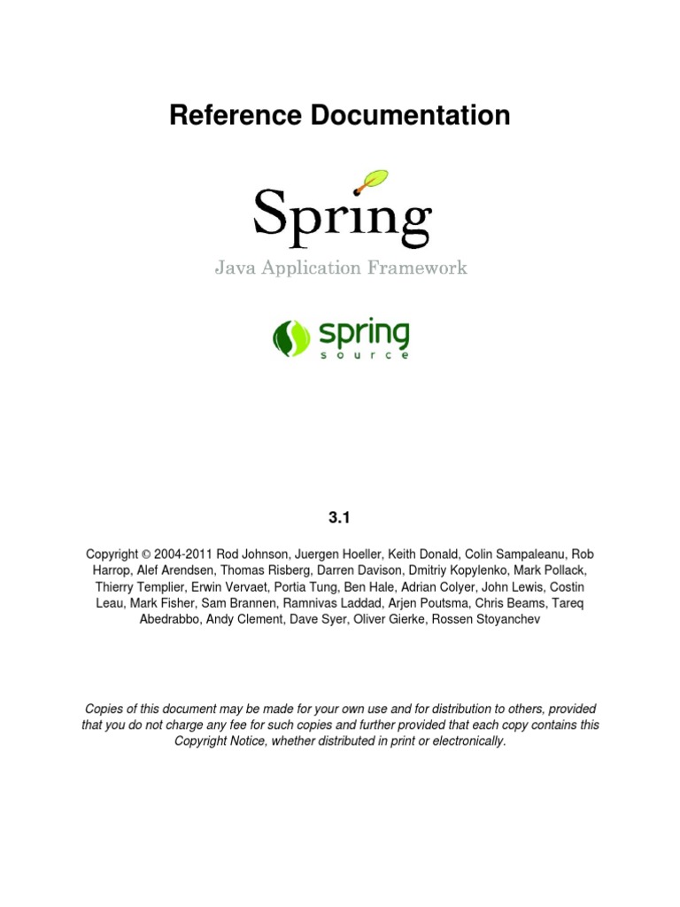 Spring Framework Reference | PDF | Spring Framework | Application ...
