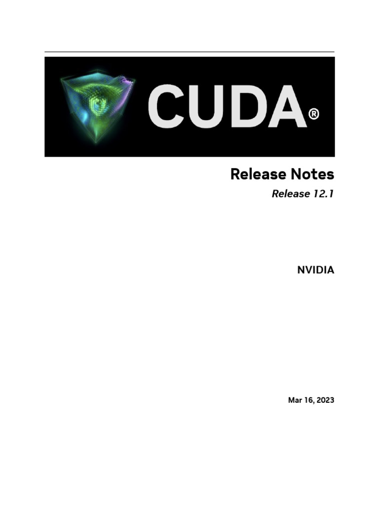 CUDA Toolkit Release Notes | PDF | Contractual Term | Library (Computing)