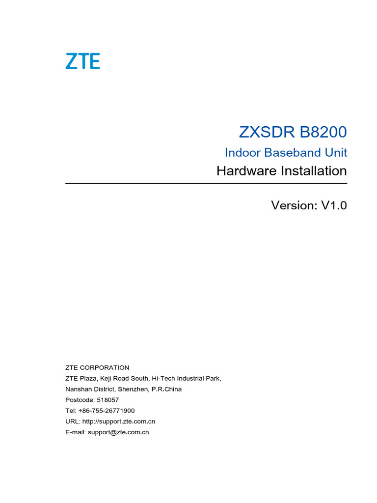 SJ-20150203110107-002-ZXSDR B8200 (V1.0) Hardware Installation | PDF ...