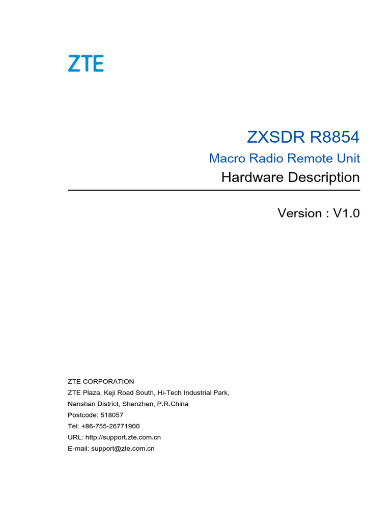 SJ-20160405141455-002-ZXSDR R8854 (V1.0) Hardware Description | PDF ...