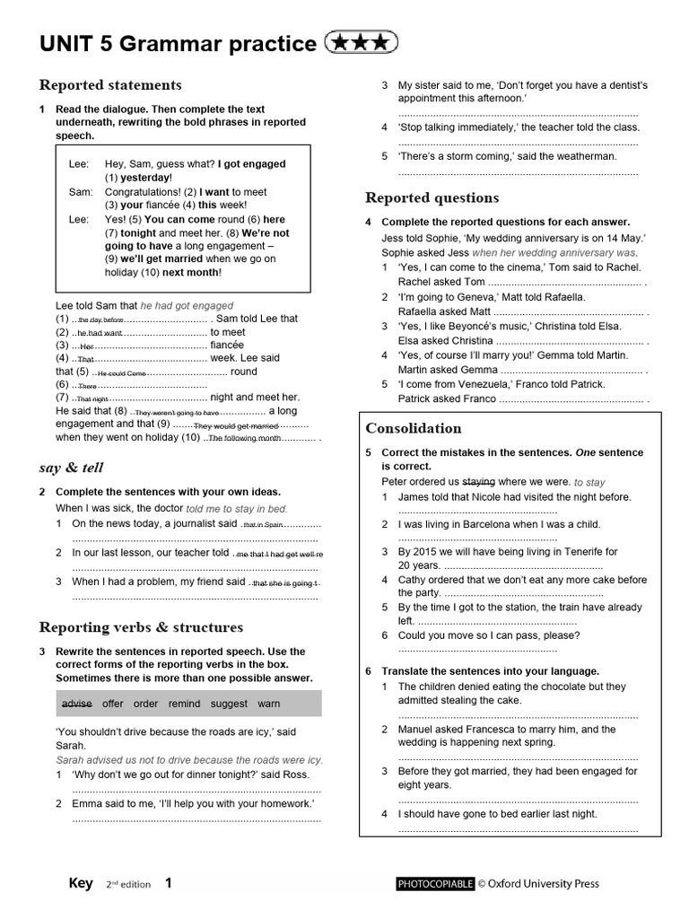Key2e L1 Worksheets Grammar Unit 5 3star | PDF