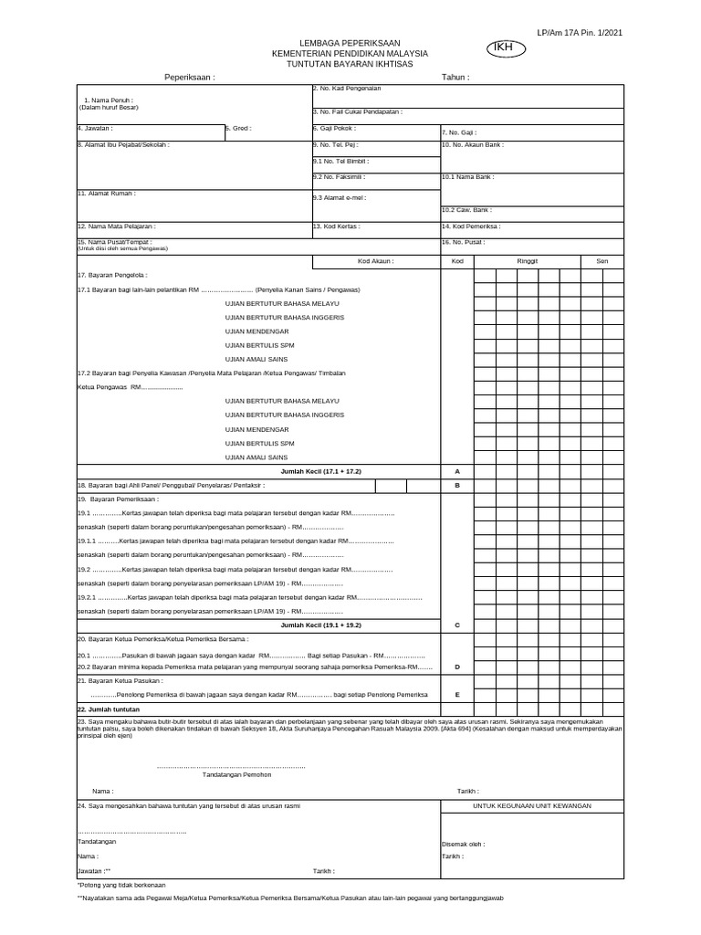 IKH LP - Am17A - Pin 1-2021 | PDF