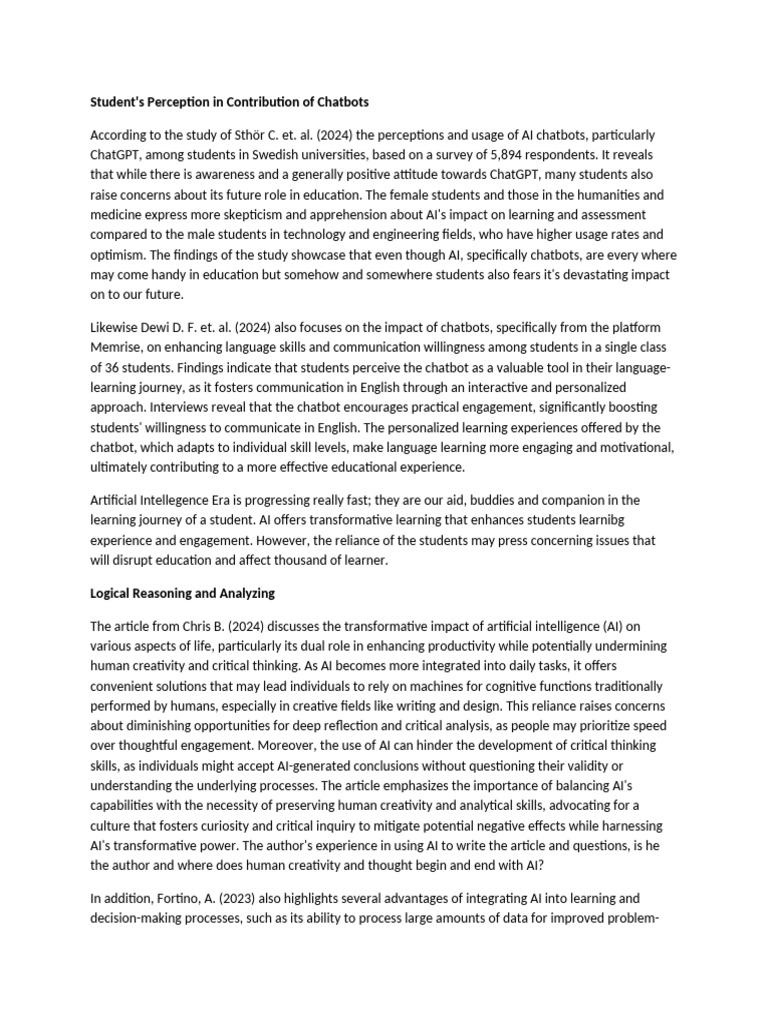 Student S Perception Pdf Intelligence Ai Semantics Artificial