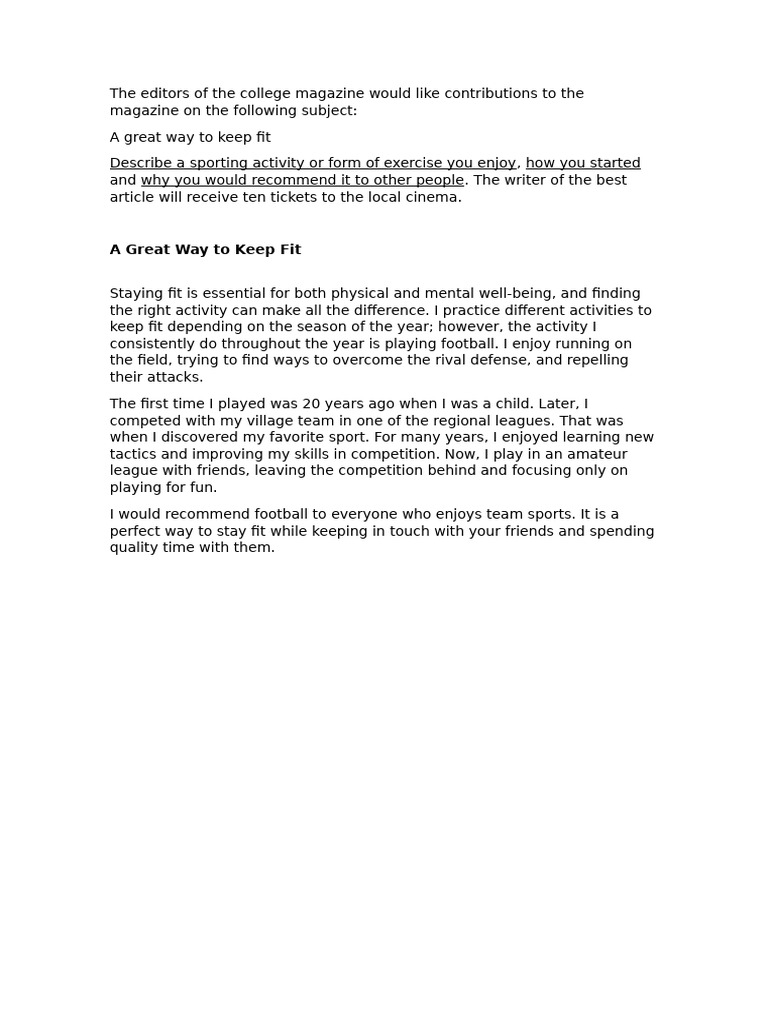 Benefits of Playing Football for Fitness | PDF