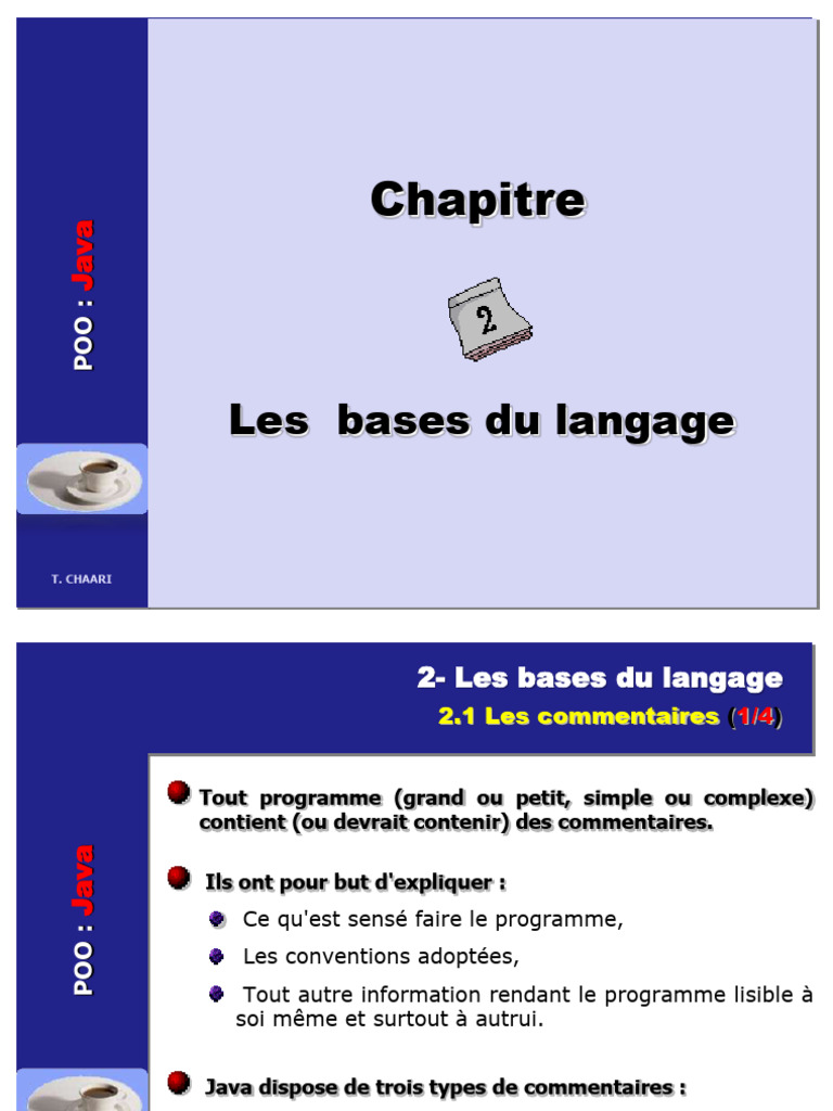 Commentaires et types en Java | PDF | Booléen | Java (Langage de ...