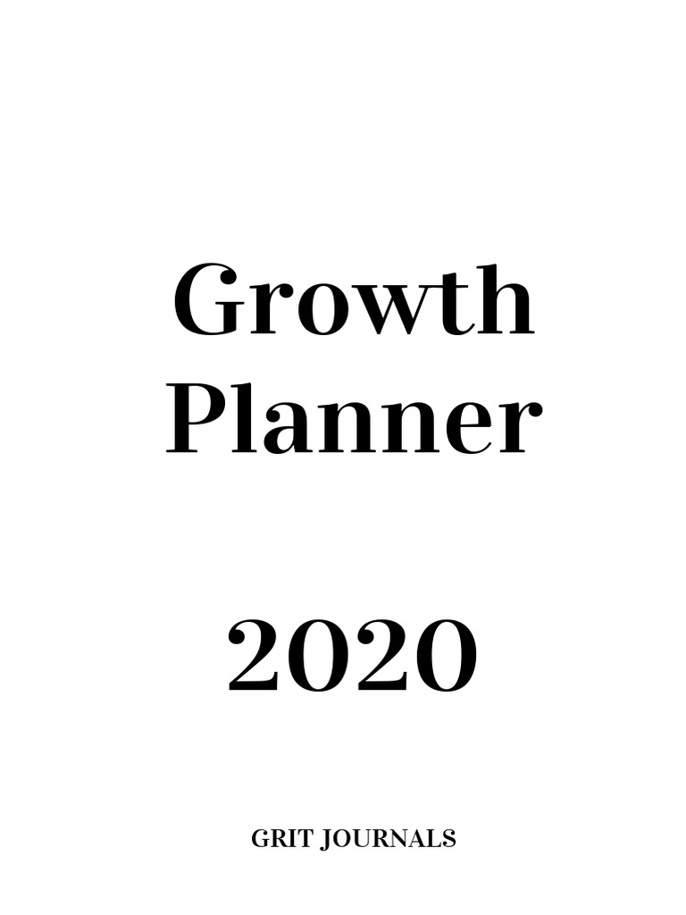Growth Planner 2020 Pdf Psychology