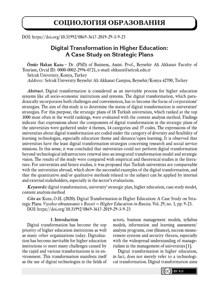 Digital Transformation in Higher Education | PDF | Learning | Strategic ...