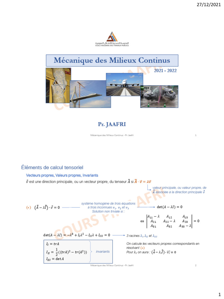 Divergence et Produit Contracté des Tenseurs | PDF | Tenseur | Pente