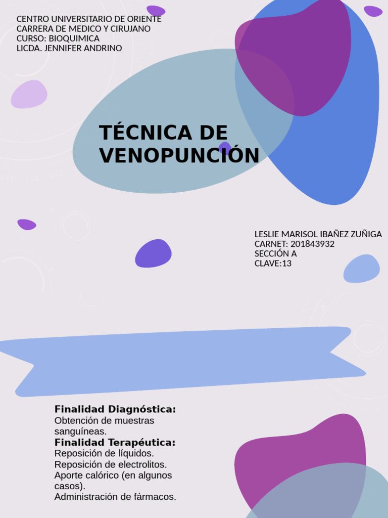 Técnica de Venopunción Periférica | PDF | Medicina | Especialidades Medicas