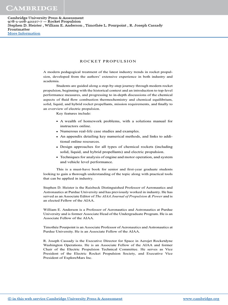 Frontmatter | PDF | Rocket Propellant | Liquid Propellant Rocket