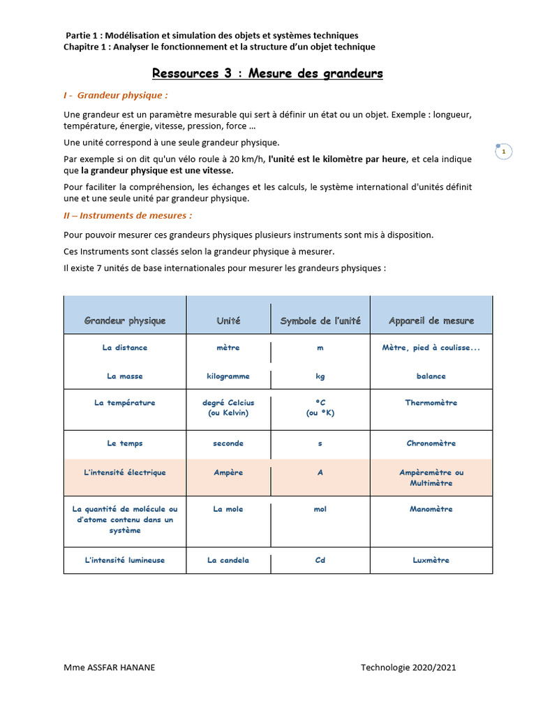 Grandeurs physiques et mesures techniques | PDF | Mesure | Métrologie
