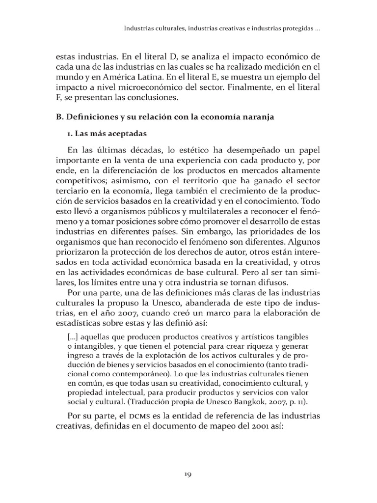 Industrias Culturales y Creativas | PDF | Ley de libertad de expresión ...