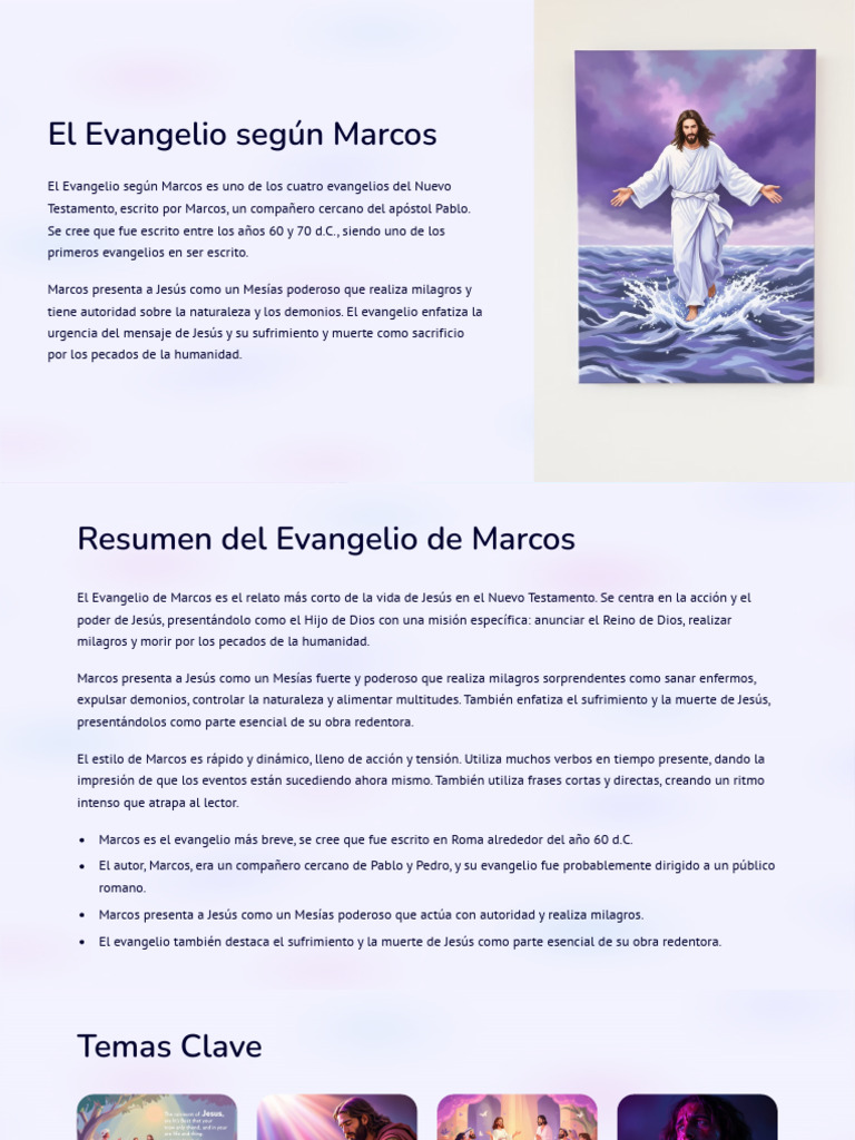 Resumen del Evangelio de Marcos | PDF | Jesús | La resurrección de Jesús