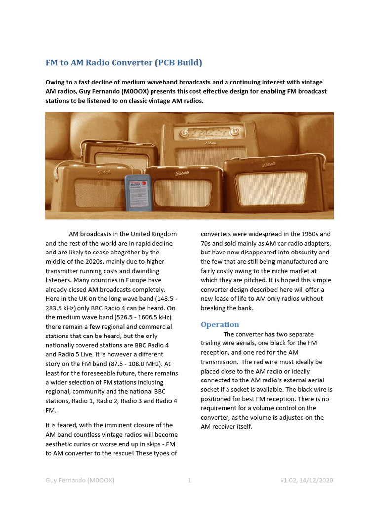 FM To AM Radio Converter PCB | PDF | Printed Circuit Board | Electronic ...